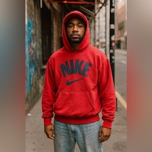 Nike Streetwear Hoodie Red/Blue Size Large